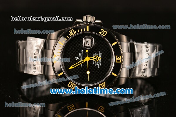 Rolex Submariner Bamford Asia 2813 Automatic Full PVD with Black Micro Checkered Dial - Yellow Spirit - Click Image to Close
